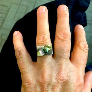 7-8 Abalone Ring Modern Unisex